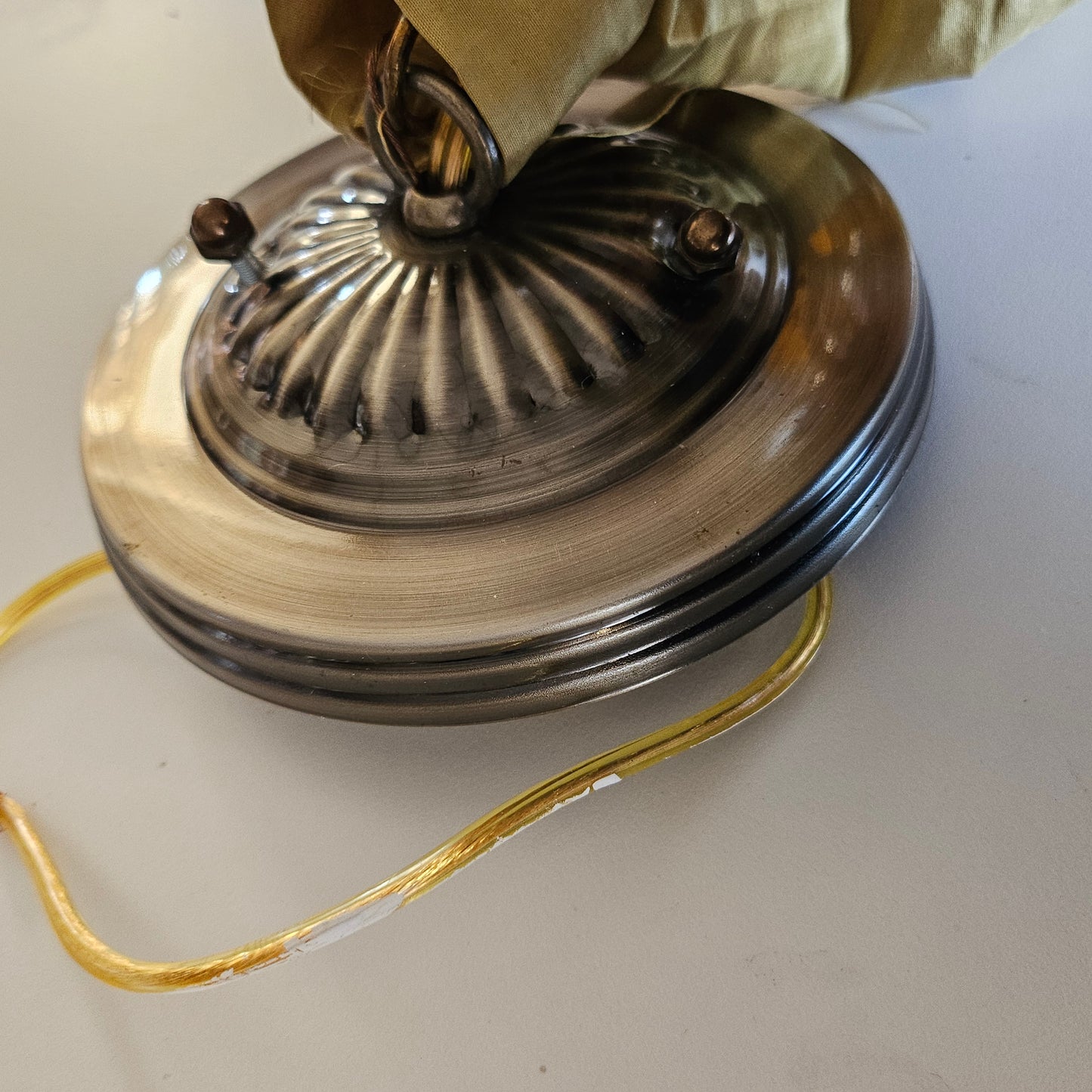 *SOLD* MacKenzie-Childs Vintage Parchment Check Hanging Light Swag