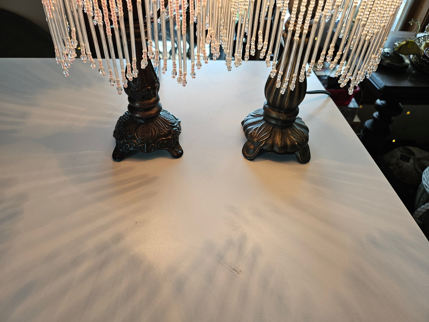 *Sold* Beaded Boudoir Lamps