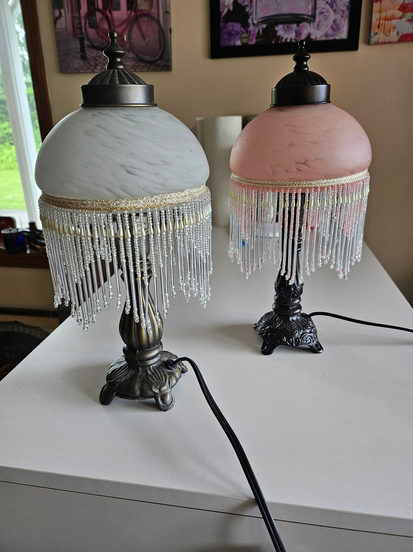 *Sold* Beaded Boudoir Lamps