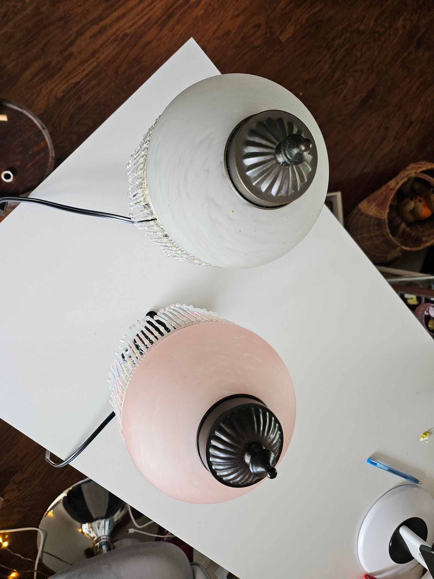 *Sold* Beaded Boudoir Lamps