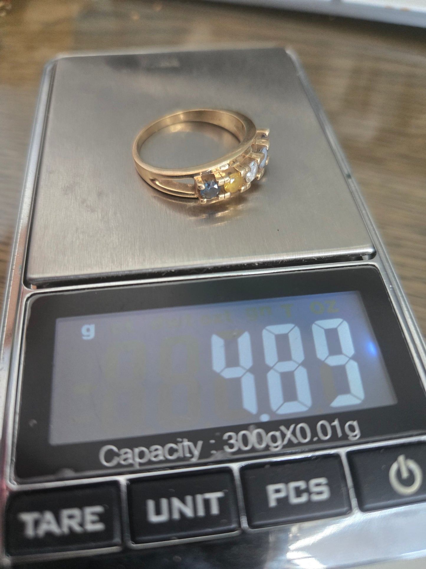 Vintage 14K Yellow Gold Gemstone Eternity Ring