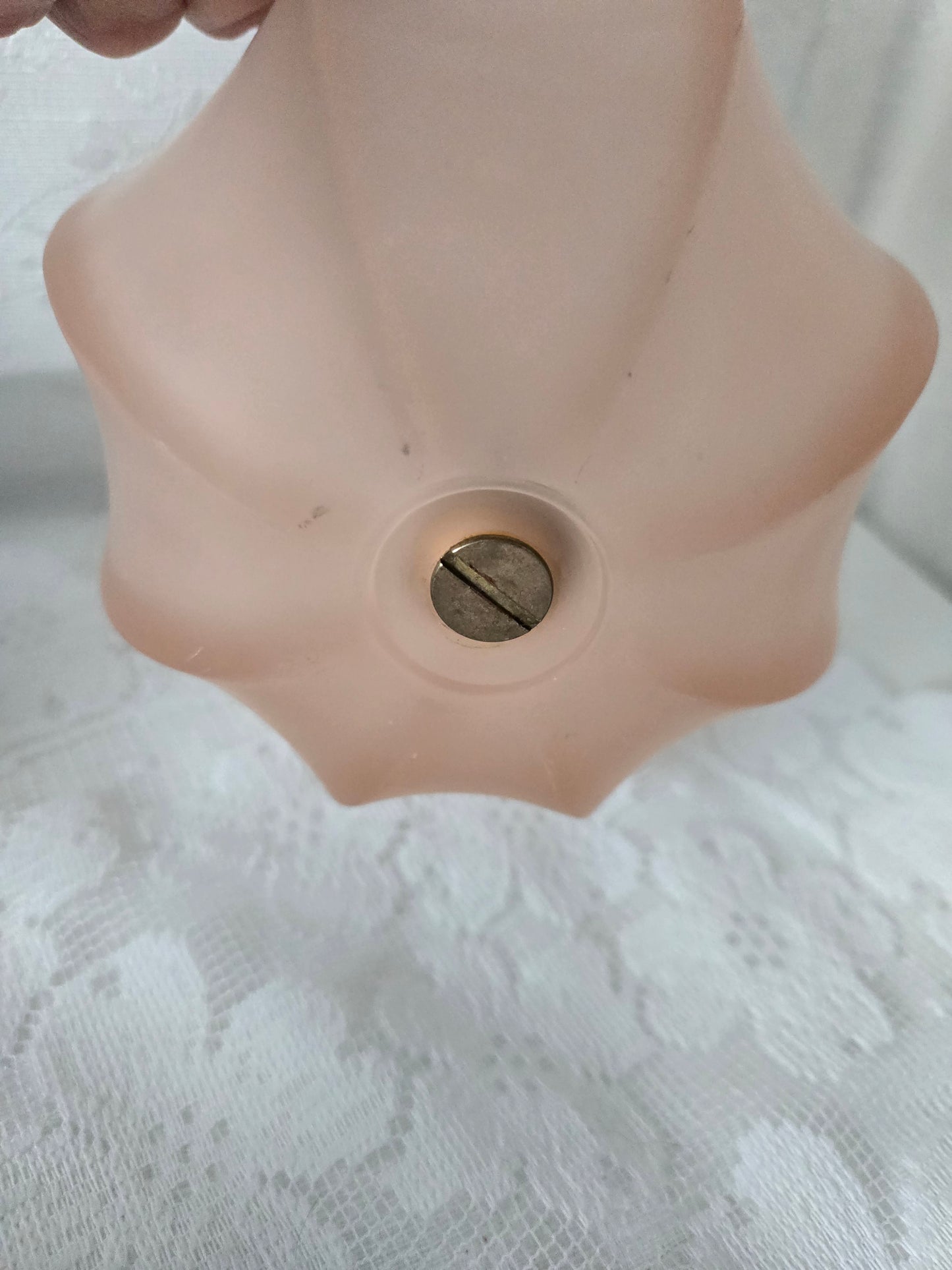 Pink Frosted Glass Umbrella Decor