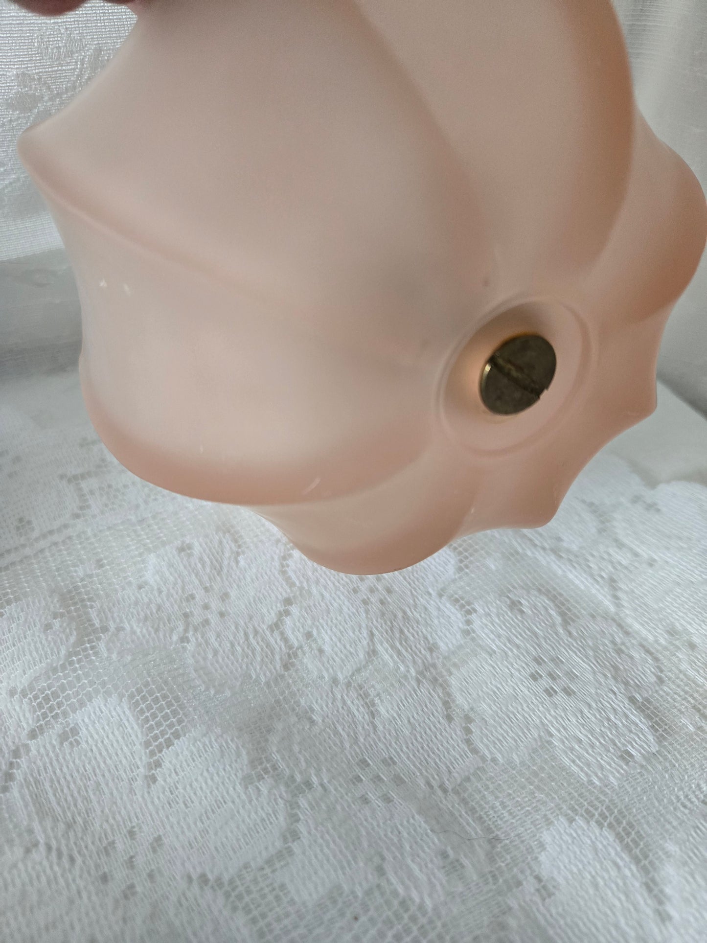 Pink Frosted Glass Umbrella Decor