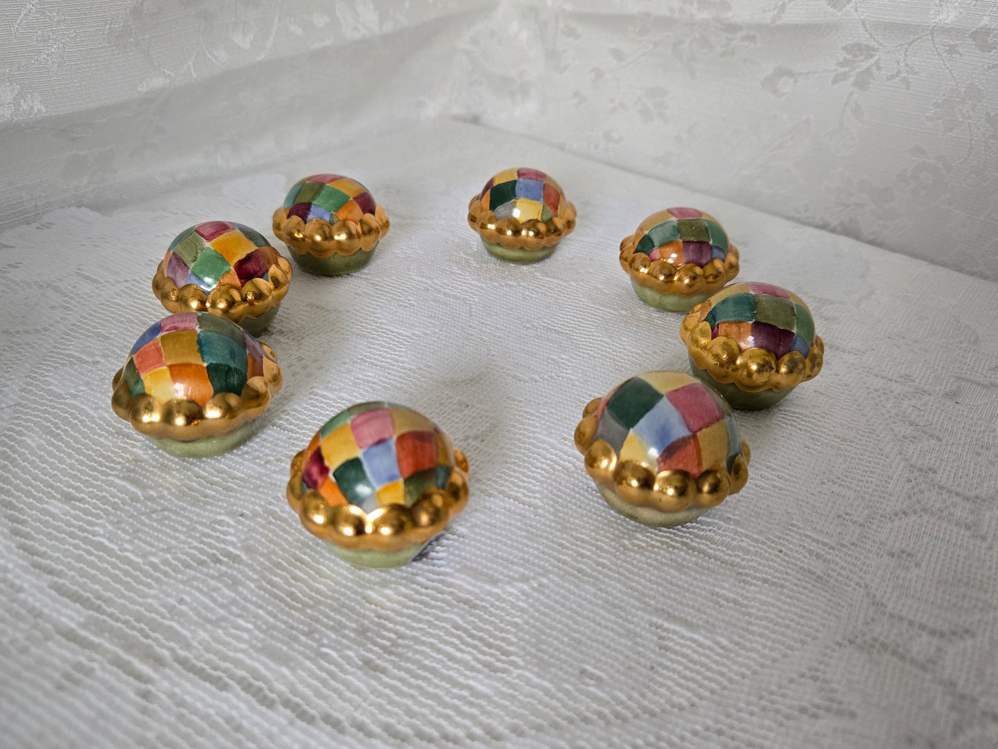 MacKenzie-Childs Harlequin Drawer Knobs (8)