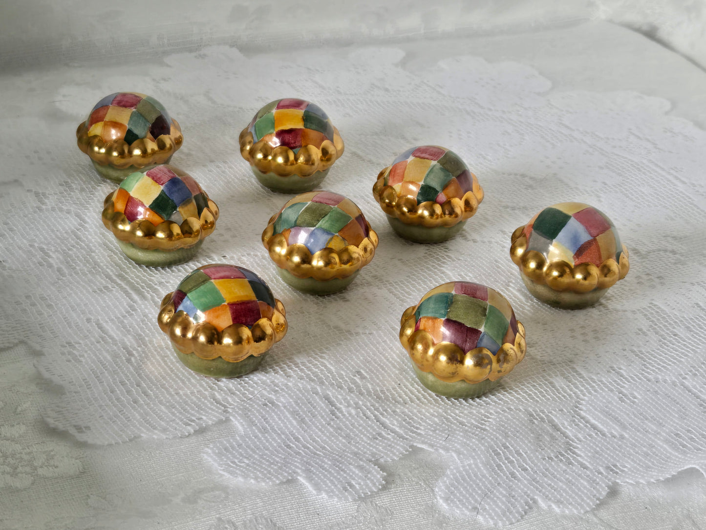 MacKenzie-Childs Harlequin Drawer Knobs (8)