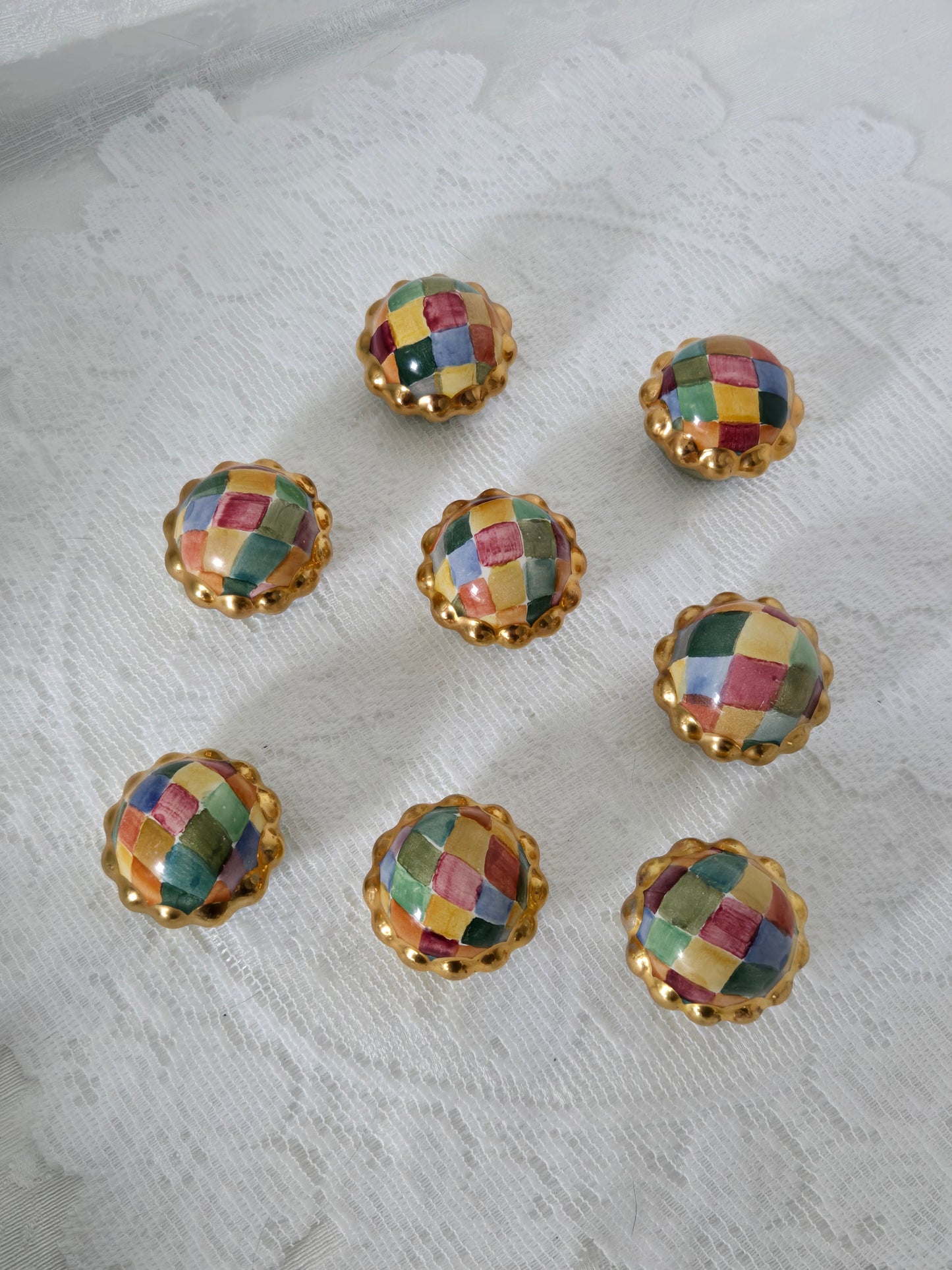 MacKenzie-Childs Harlequin Drawer Knobs (8)