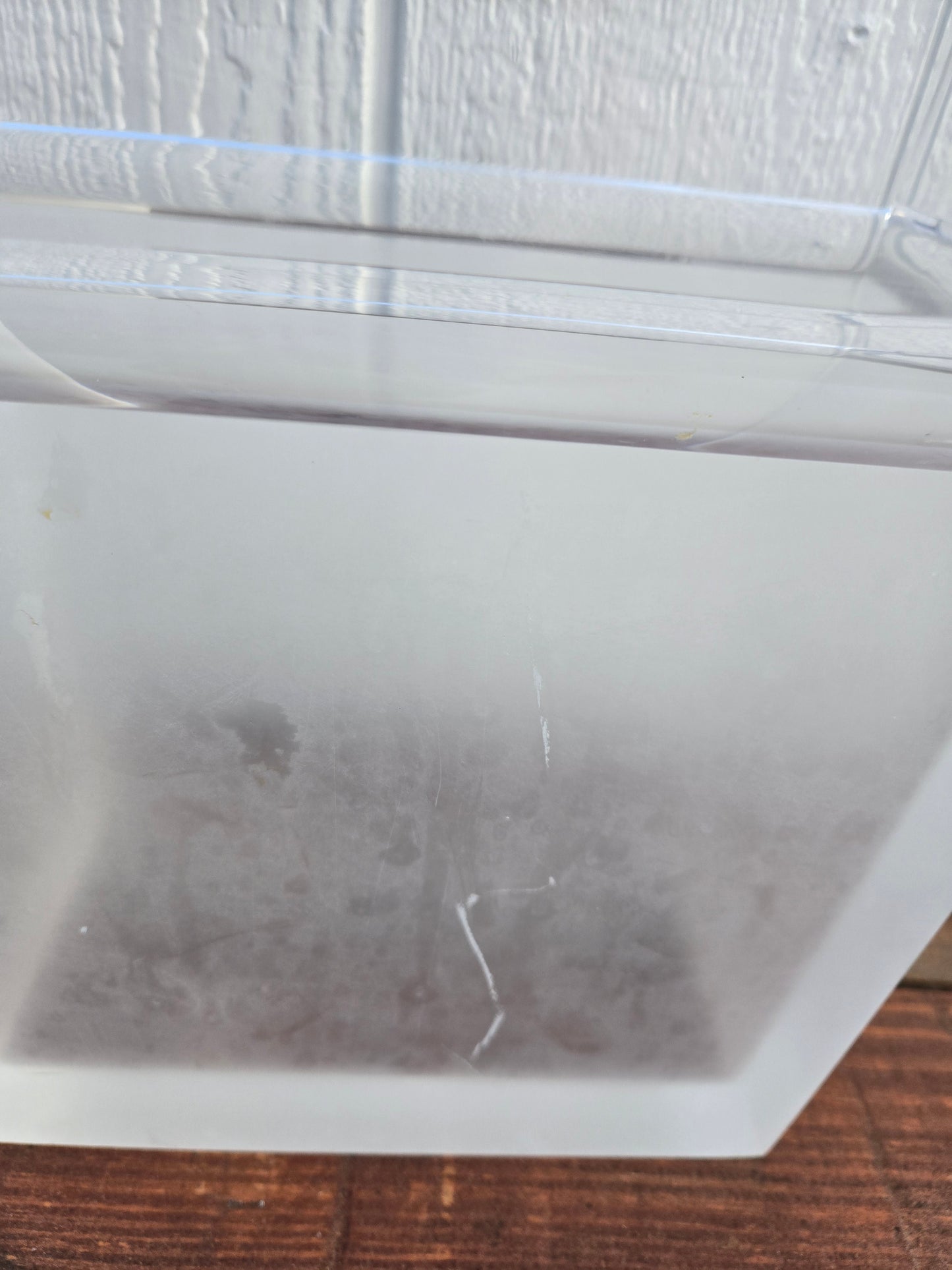 Mid Century Frosted Lucite Waste Bin
