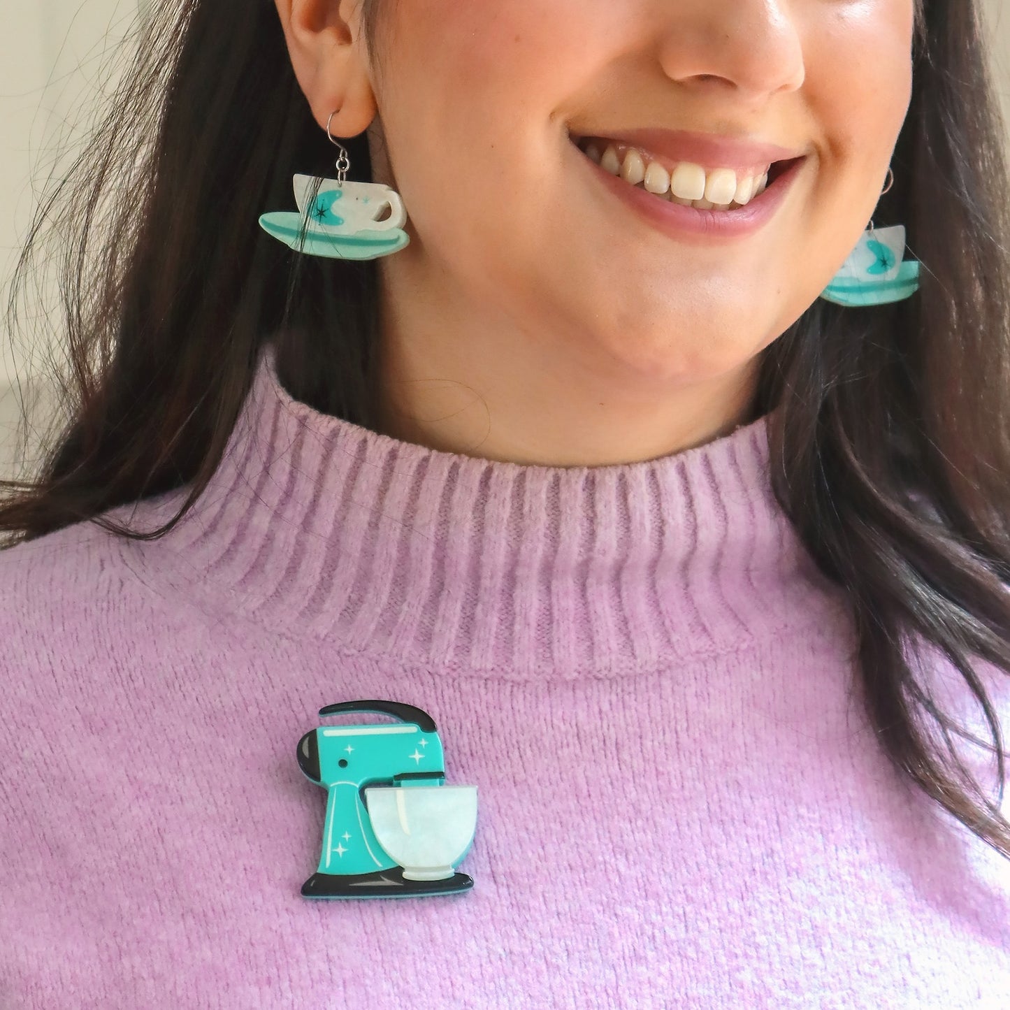Erstwilder Spin Me Right Round Brooch Teal