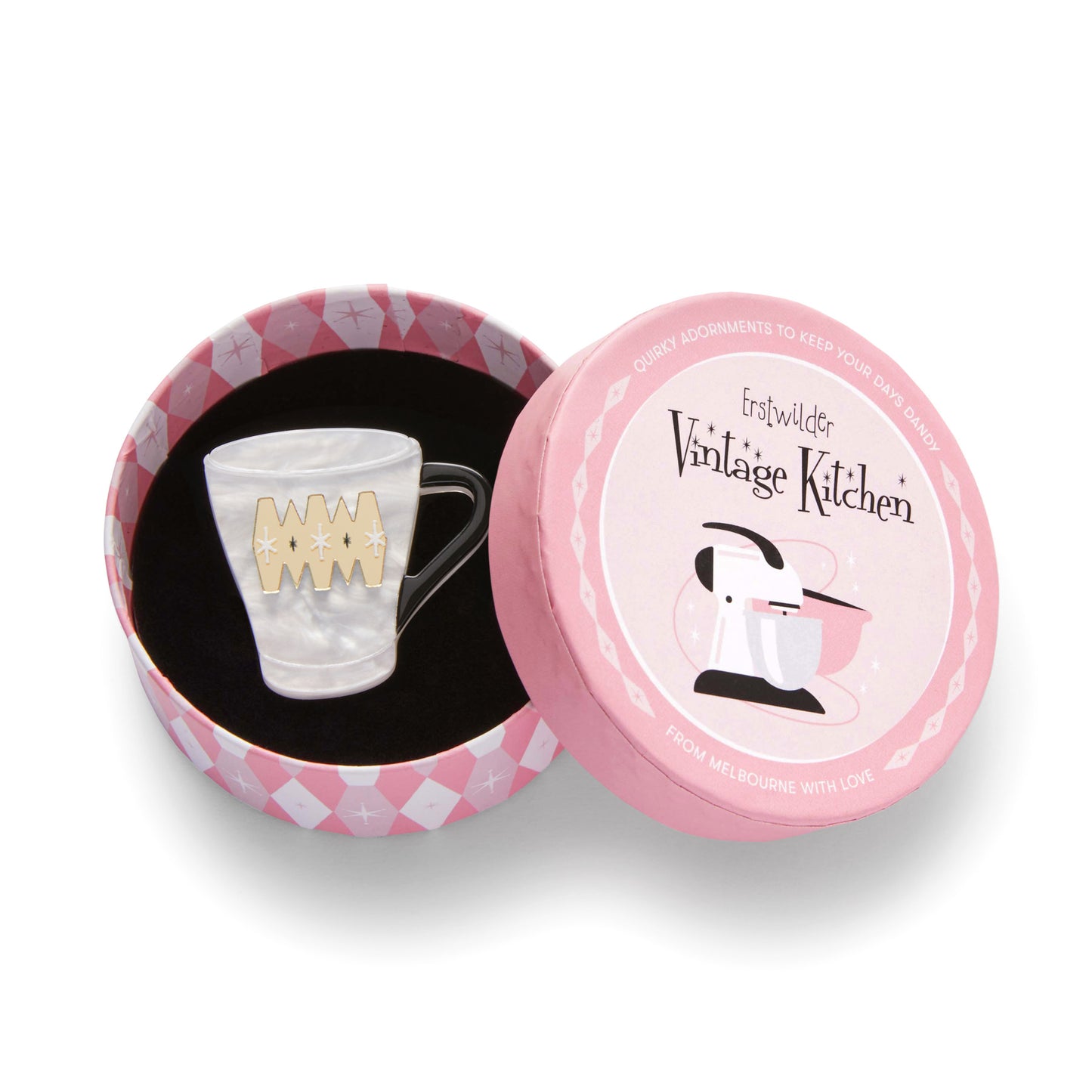 Erstwilder Wake Up And Smell The Coffee Mini Brooch