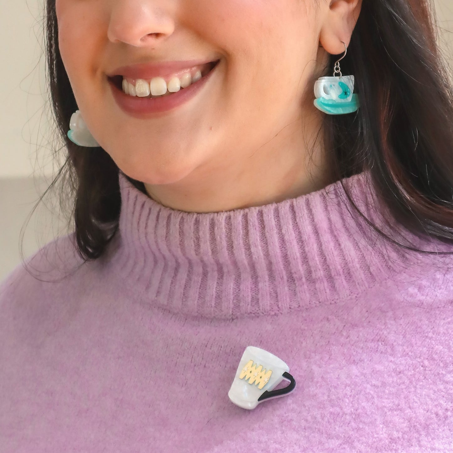 Erstwilder Wake Up And Smell The Coffee Mini Brooch