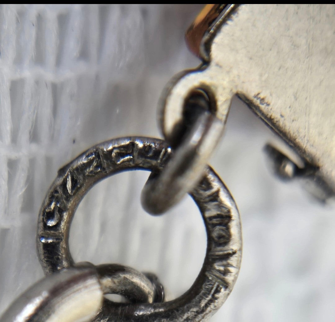 Art Deco Czech Sterling Necklace & Earring Set