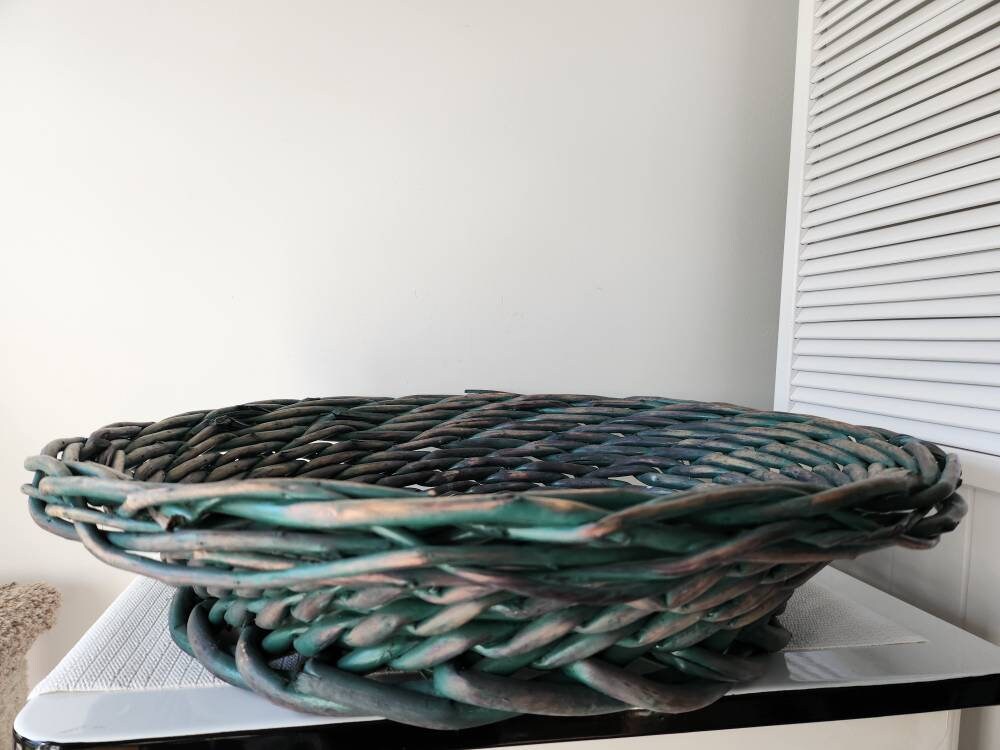 Woven Vine Basket Turquoise