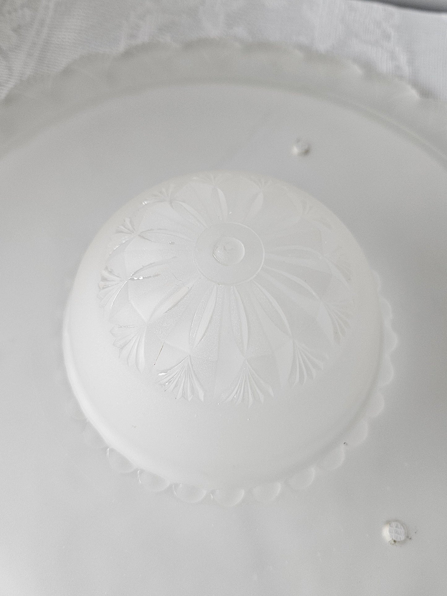 Art Deco Frosted Bonnet Style Ceiling Light Fixture Shade