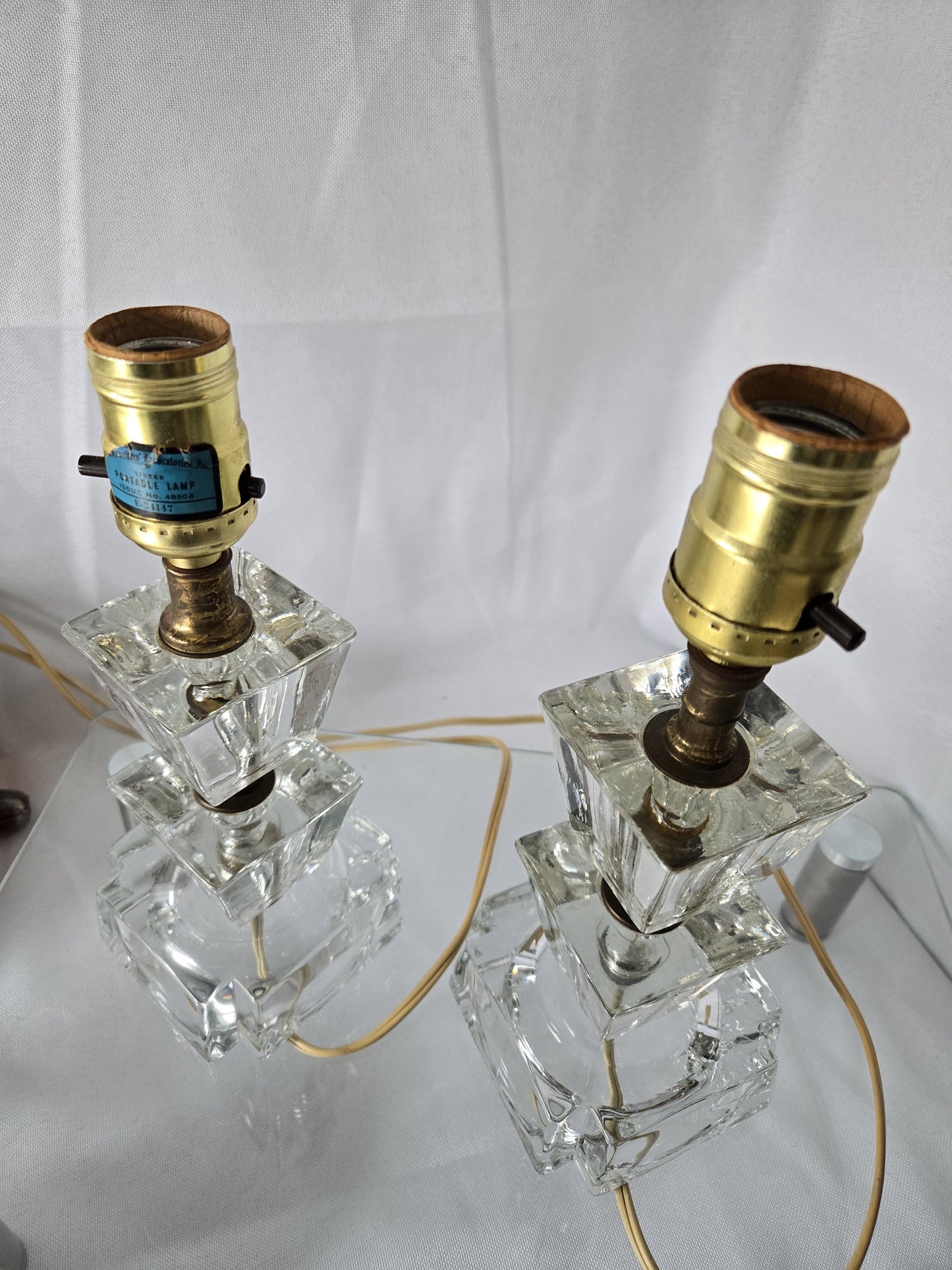 Art Deco Glass Boudoir Lamps