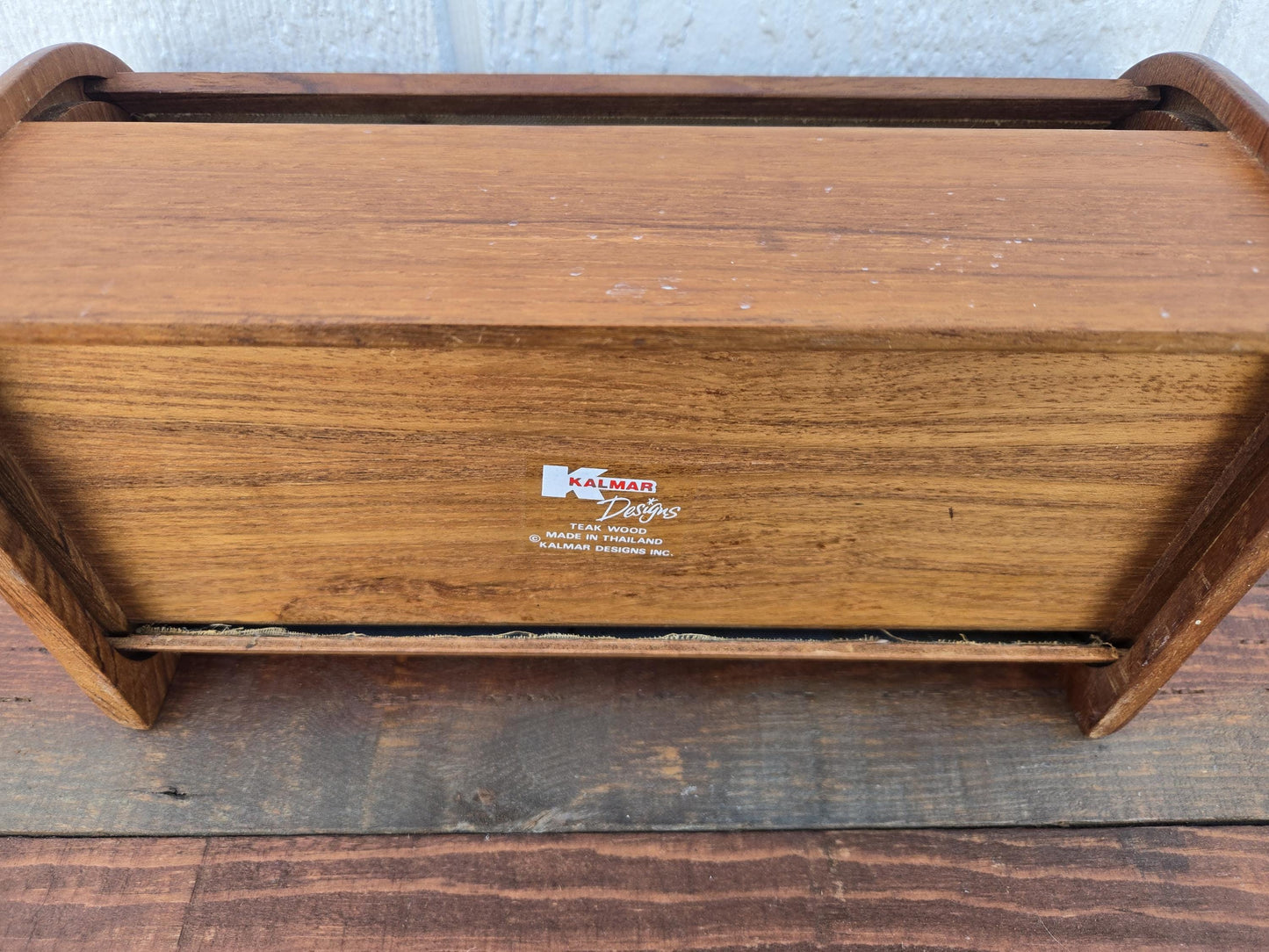 Teak Kalmar Tambour Storage Box