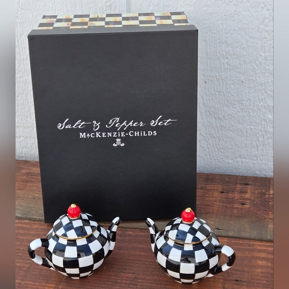 Courtly Check Salt and Pepper Shakers Mackenzie-Childs