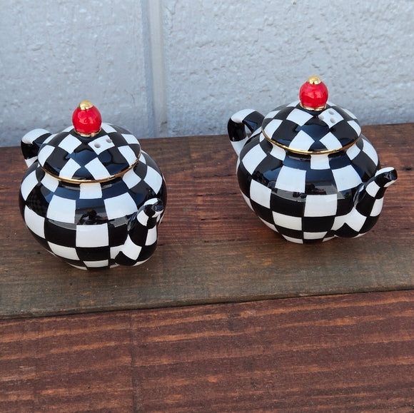 Courtly Check Salt and Pepper Shakers Mackenzie-Childs