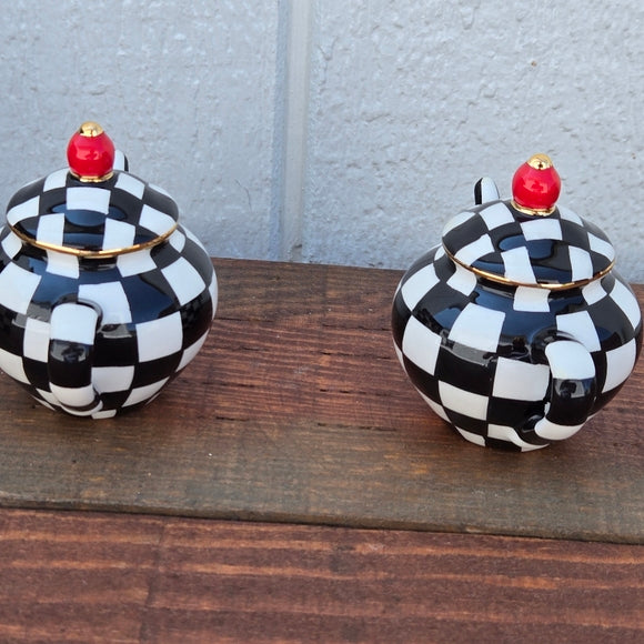 Courtly Check Salt and Pepper Shakers Mackenzie-Childs