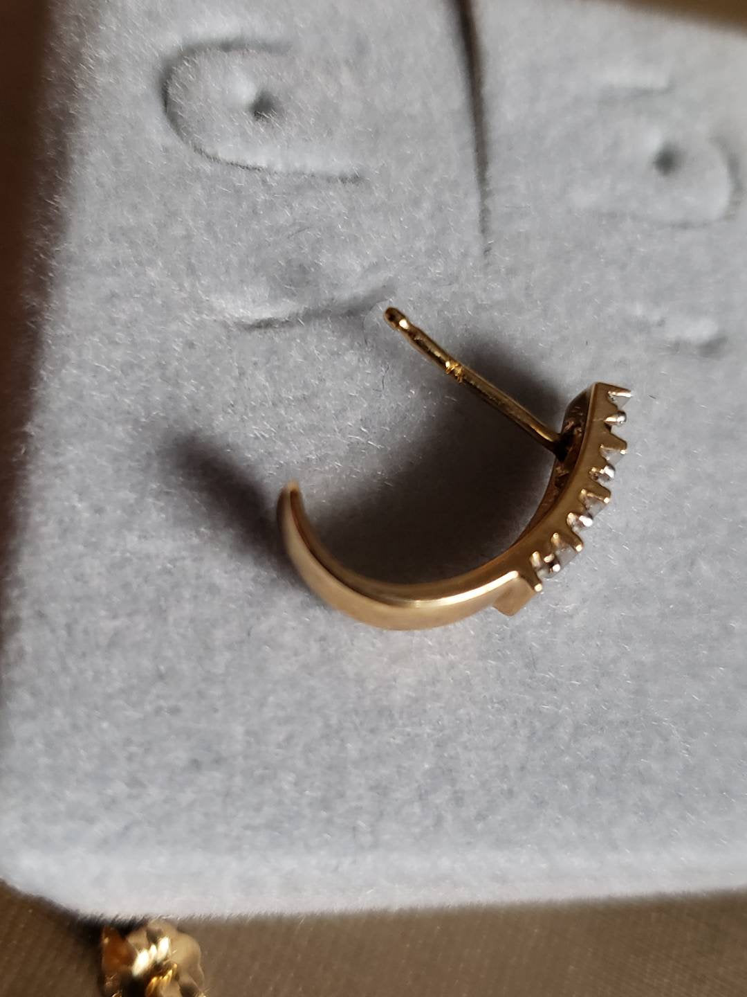 Vintage Estate Diamond Accent Cuff Earrings 14K