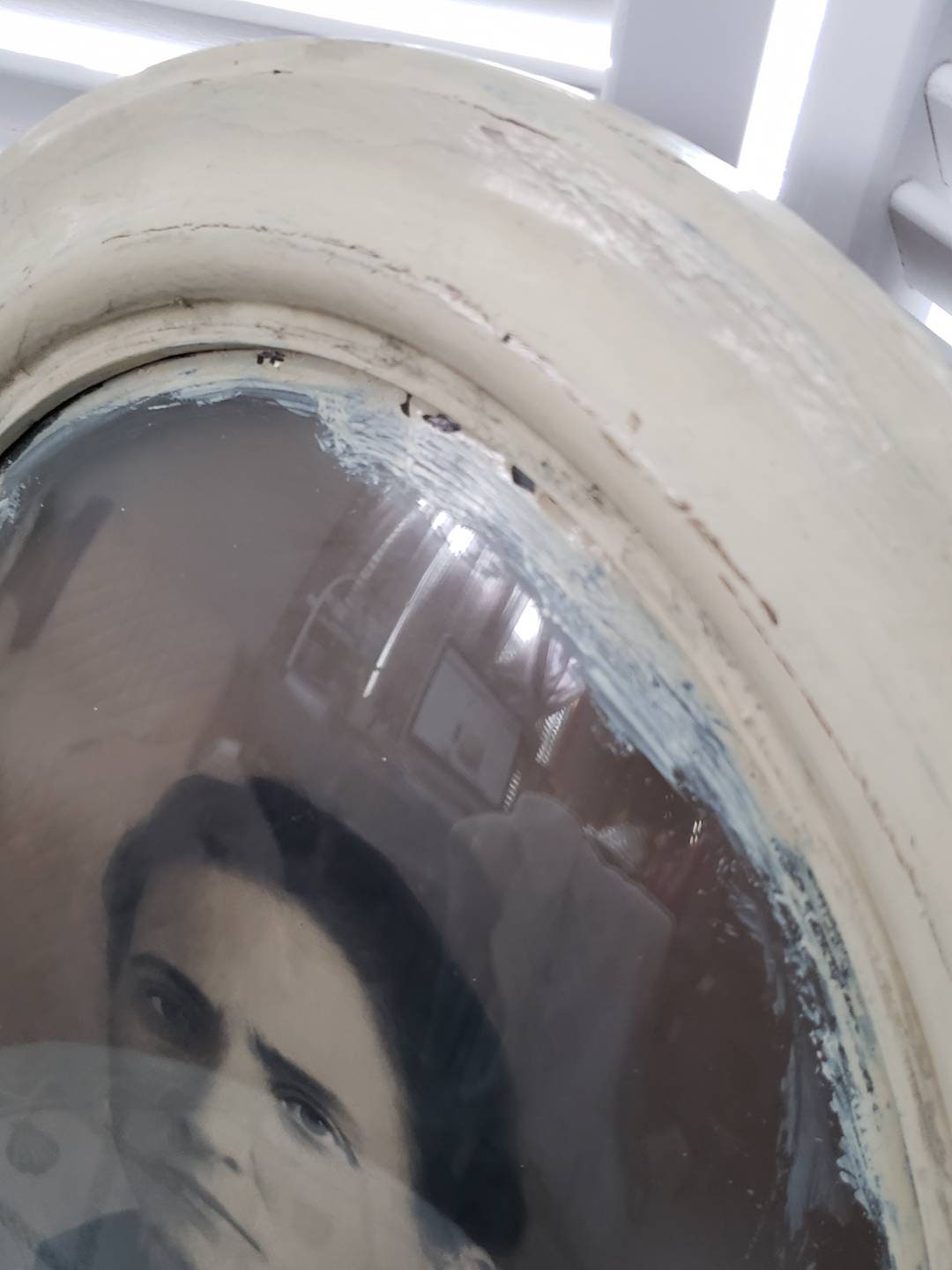 Vintage Photograph Portrait in Oval Bubble Glass Frame