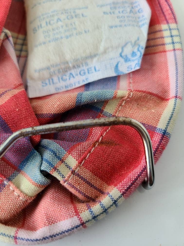 Vintage Evercare Plaid Clothespin Bag
