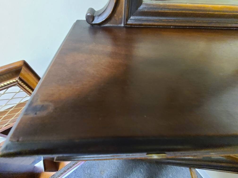 Mahogany Shaving Vanity Mirror Stand