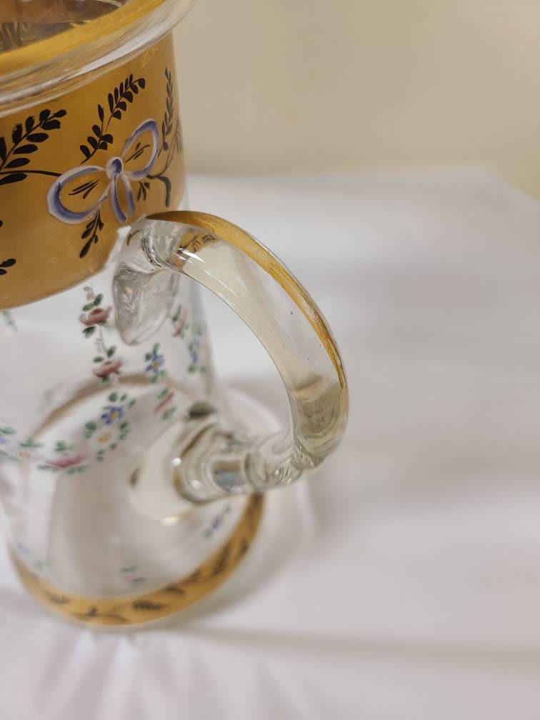 Vintage Gold Leaf Handpainted Pitcher