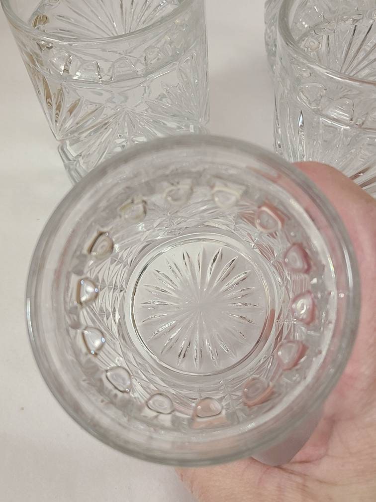 Rare Cut Glass Tumblers with Lip Fingers