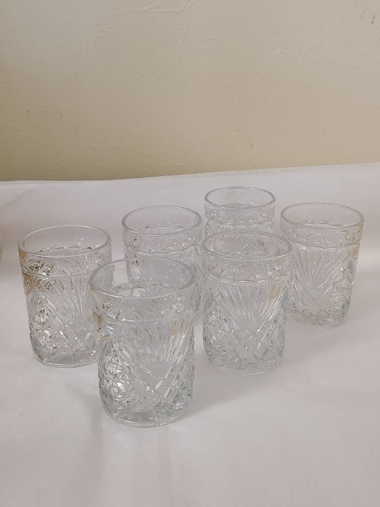 Rare Cut Glass Tumblers with Lip Fingers