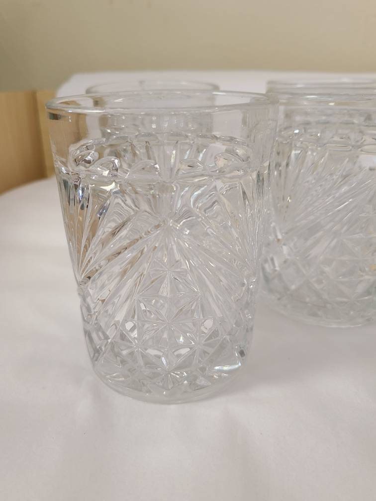 Rare Cut Glass Tumblers with Lip Fingers