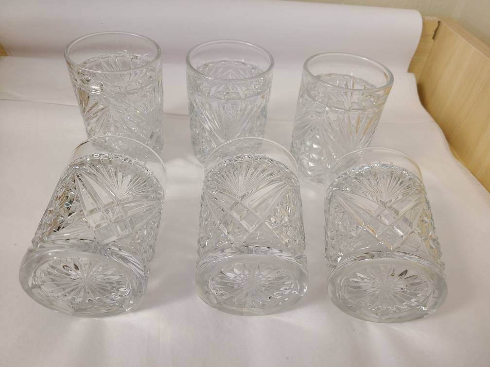 Rare Cut Glass Tumblers with Lip Fingers
