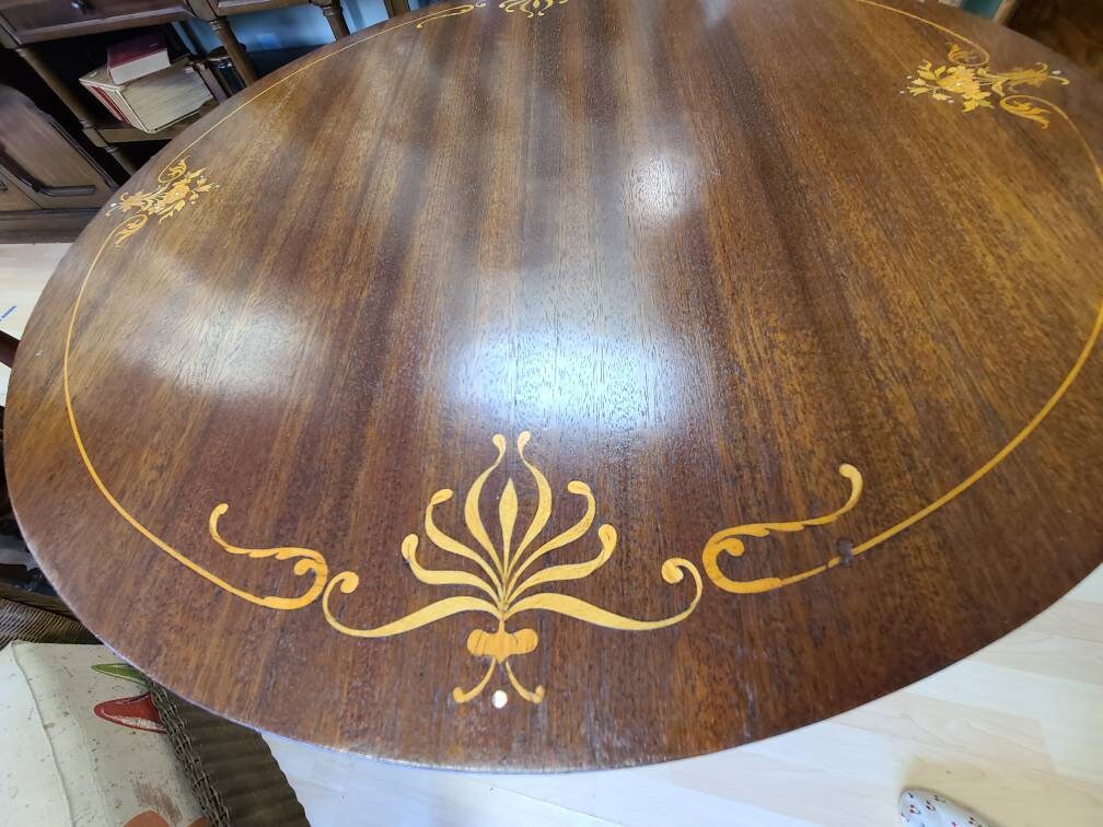Gorgeous Mahogany Inlaid Tilt Pie Table *Local Pickup Only* - Clarence, NY
