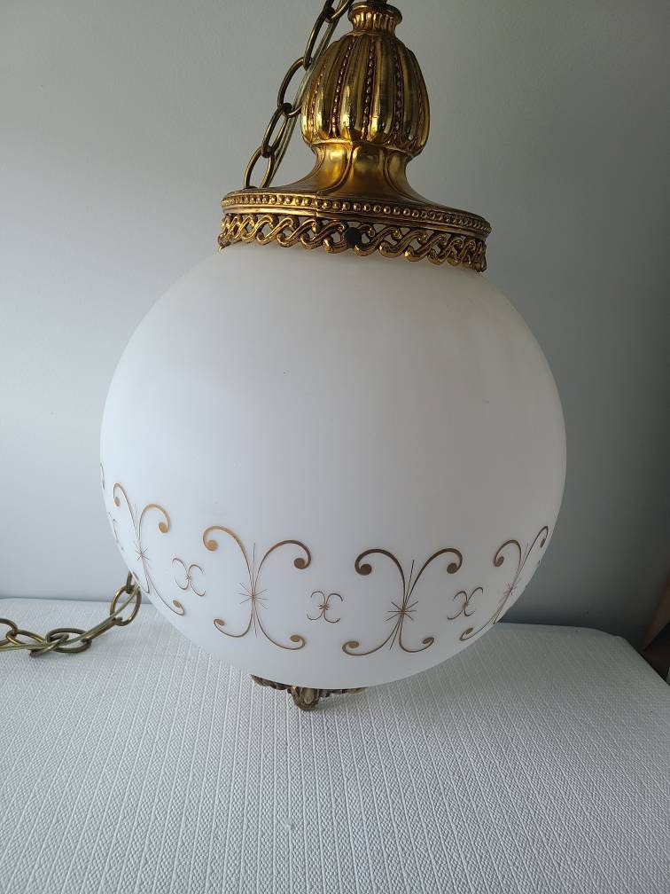 *Sold* Mid Century Globe Swag Light