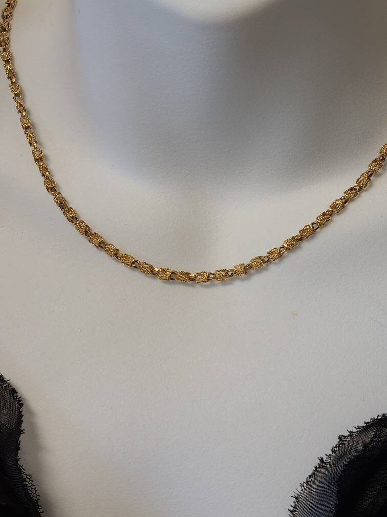 Vintage 14K Diamond Cut Fancy Gold Necklace Chain - Local Pickup Only