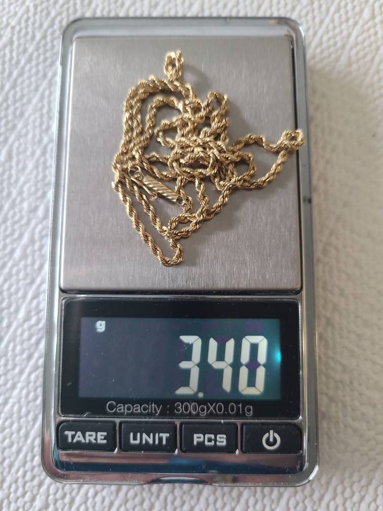 Vintage 14K Yellow Gold Rope Chain