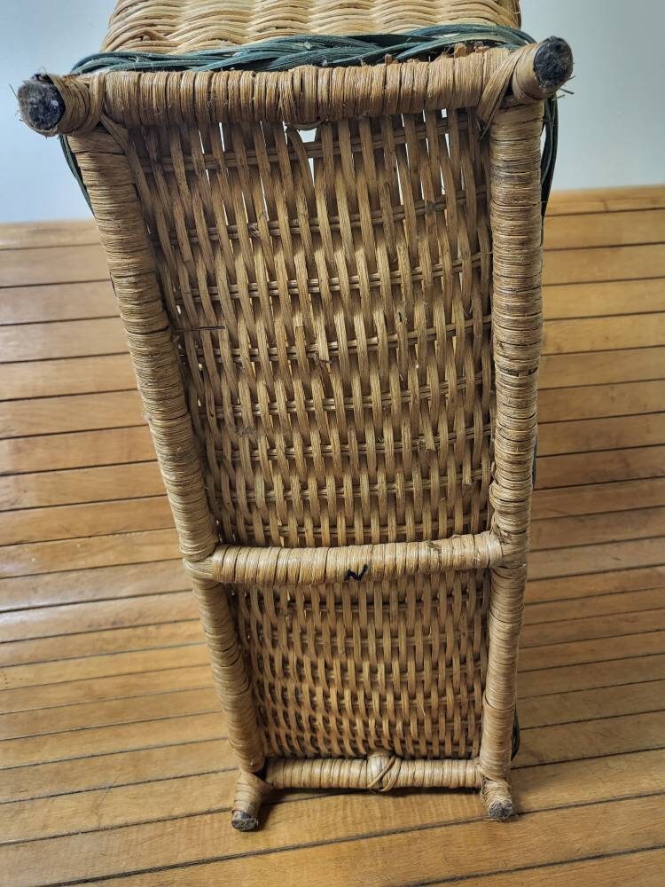 Vintage Wicker Magazine Newspaper Holder