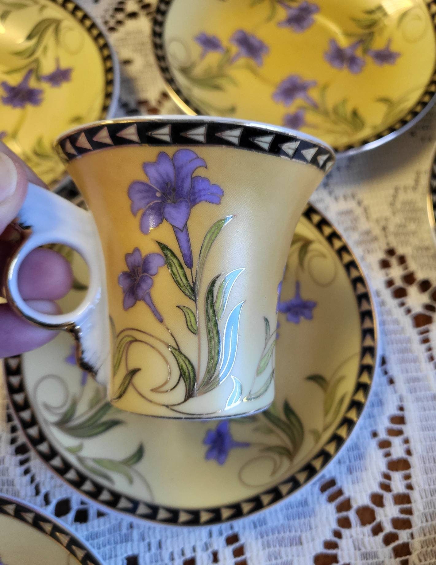 Italian Imperial Purple Iris Espresso Set