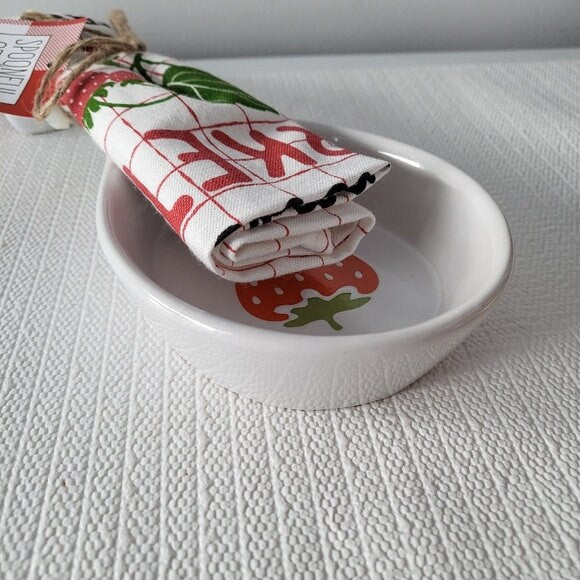 Strawberry Spoon Rest and Tea Towel Set