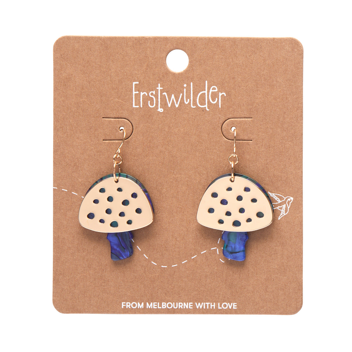 Erstwilder Mushroom Textured Resin Drop Earrings