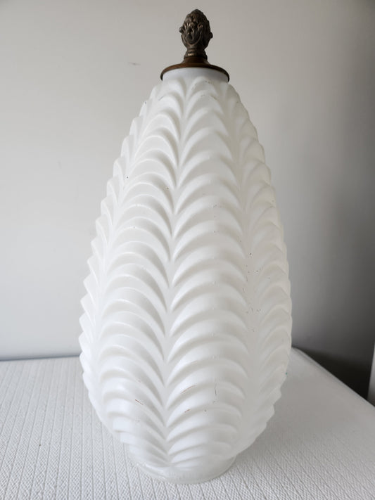 Mid Century Frosted Draped Glass Lamp Shade