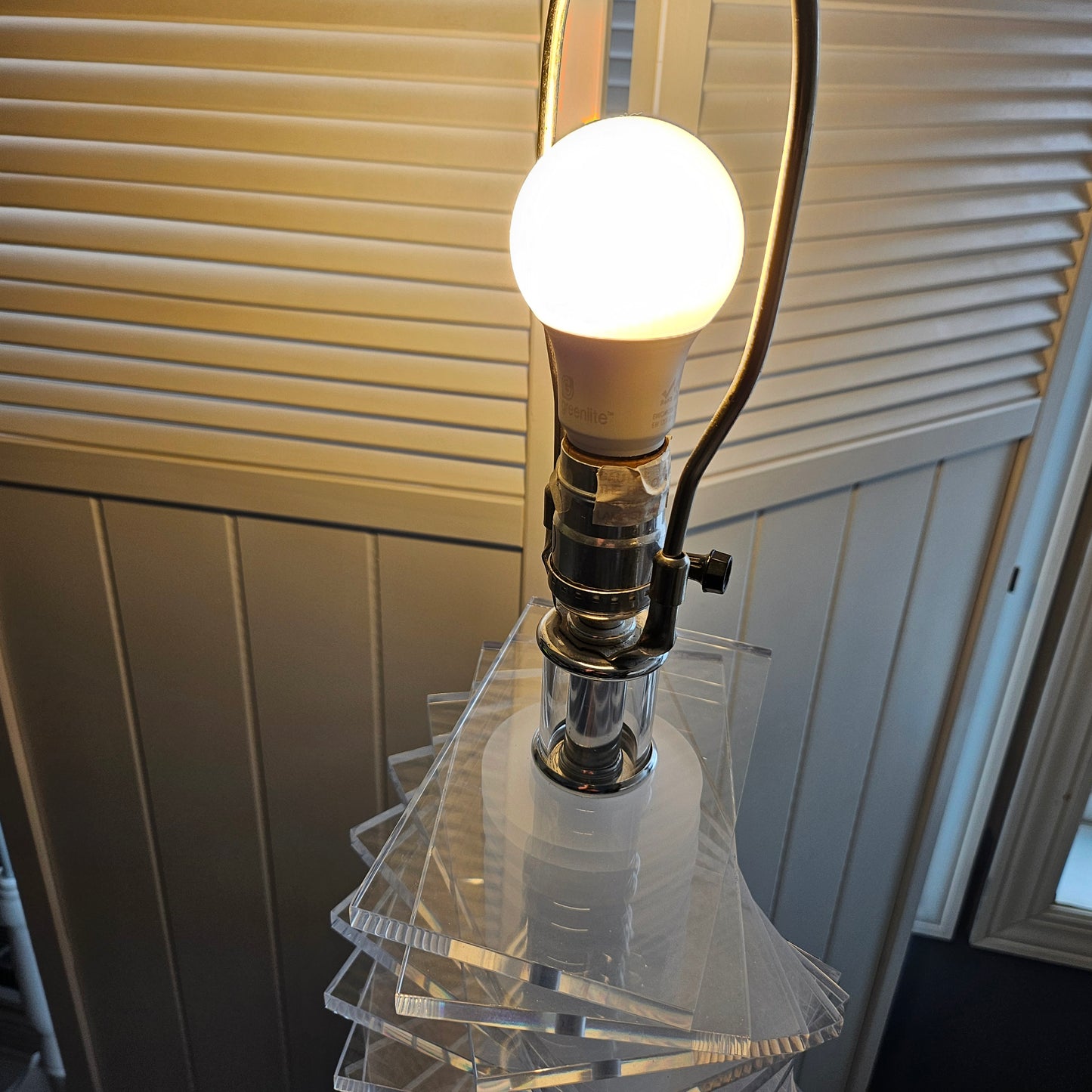 Vintage Lucite Helix Table Lamp