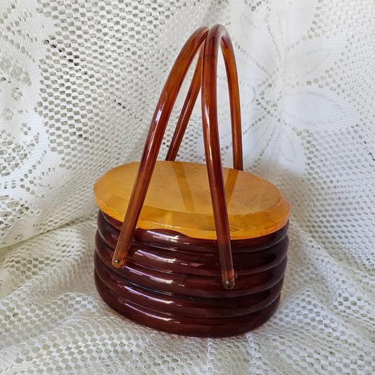 Lucite Amber Beehive Handbag