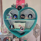 Vintage Aqua Metal Heart Shelf