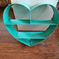 Vintage Aqua Metal Heart Shelf