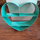 Vintage Aqua Metal Heart Shelf