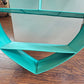 Vintage Aqua Metal Heart Shelf