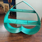 Vintage Aqua Metal Heart Shelf