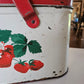 Vintage Strawberry Picnic Basket Tin