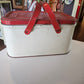 Vintage Strawberry Picnic Basket Tin