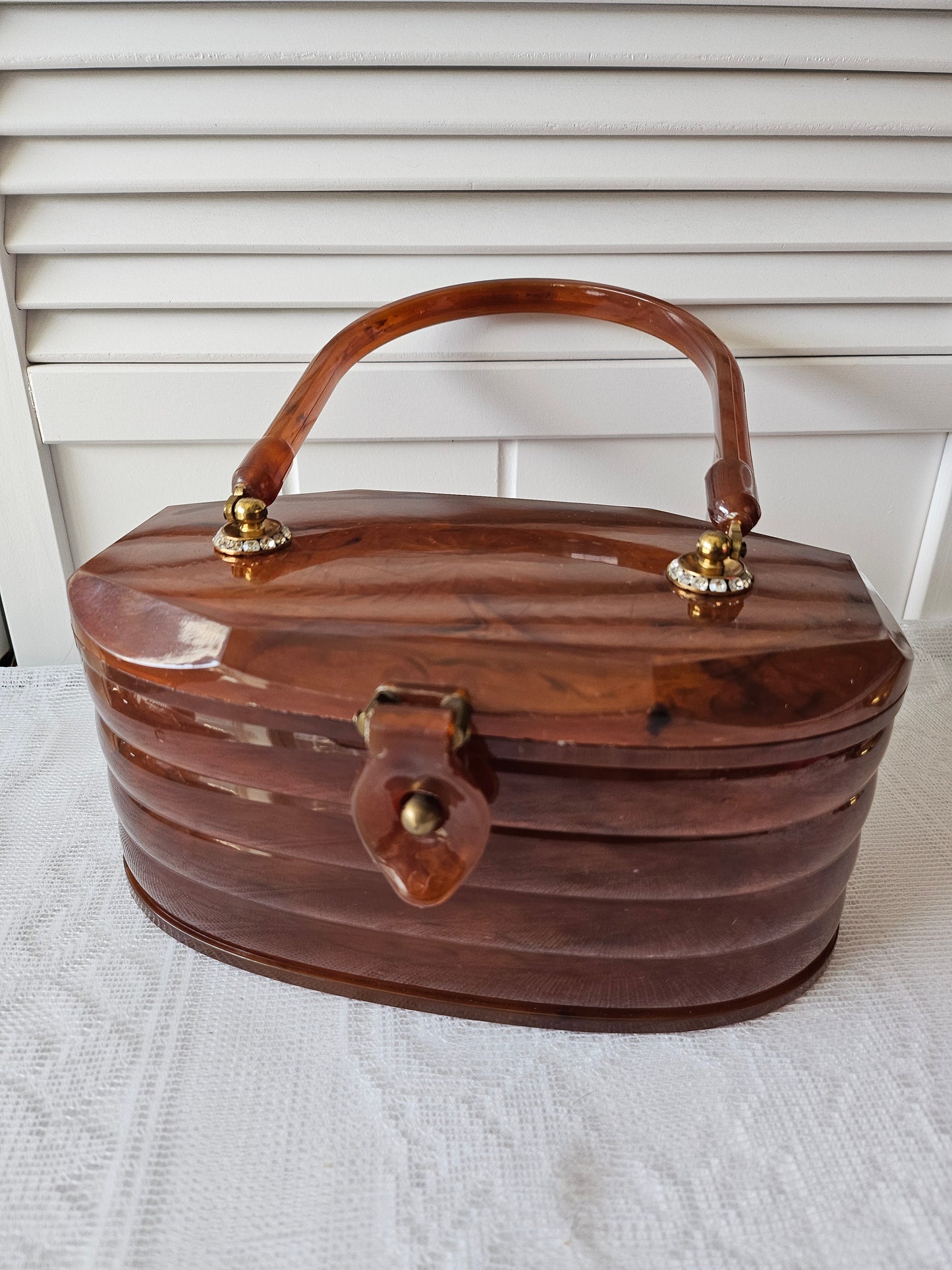 Lucite Amber Handbag